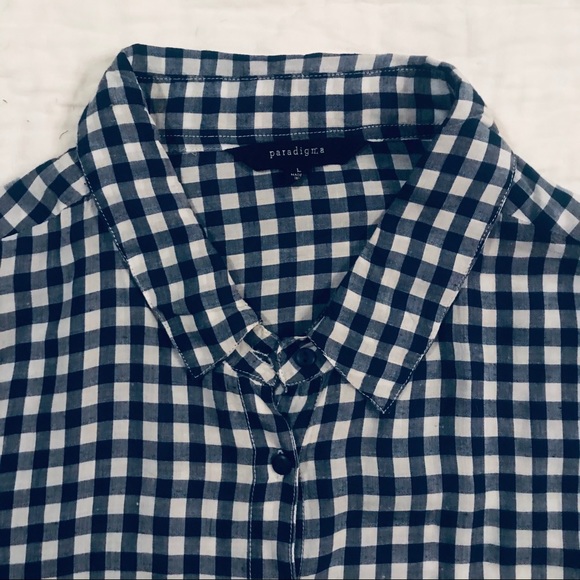 Paradigma- Gingham Blue Check Blouse - Large - Picture 4 of 7